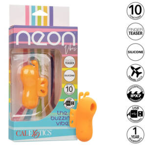 CALEXOTICS - NEON VIBES DER BUZZING VIBE FINGERSTIMULATOR 10 VIBRATIONEN Orange