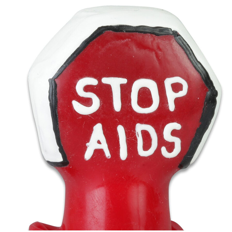 CONDOMERIE - Handbemalte Neuheiten-Kondome STOP AIDS