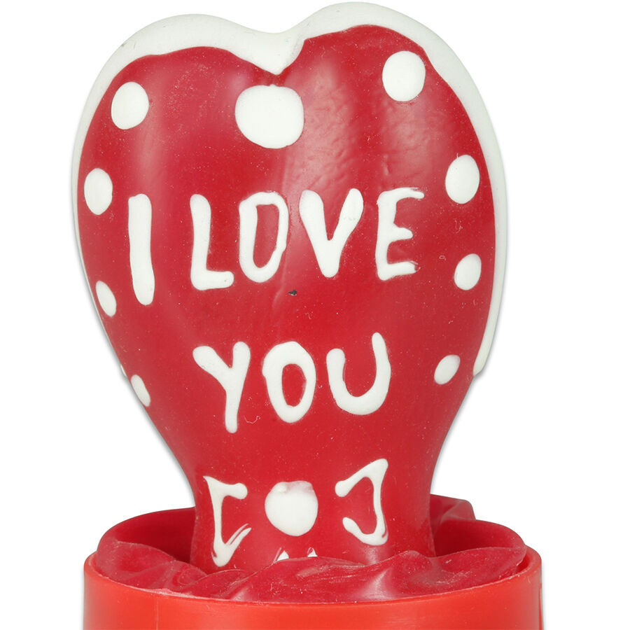 CONDOMERIE - Handbemalte Neuheitskondome Herz - Ich liebe dich Modell 2