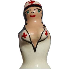 CONDOMERIE - Handbemalte Neuheitskondome Krankenschwester Blond