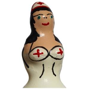 CONDOMERIE - Handbemalte Neuheitskondome Krankenschwester Schwarz