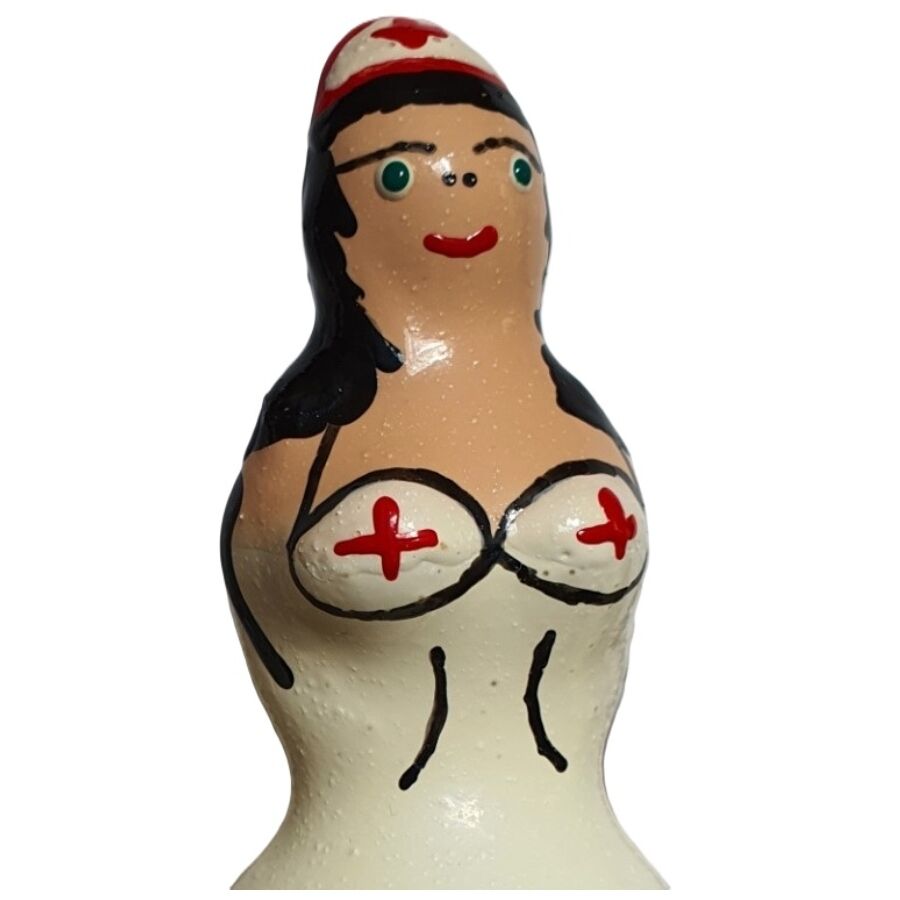CONDOMERIE - Handbemalte Neuheitskondome Krankenschwester Schwarz