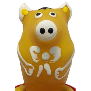 CONDOMERIE - Handbemalte Neuheitskondome Schwein sitzend Gelb