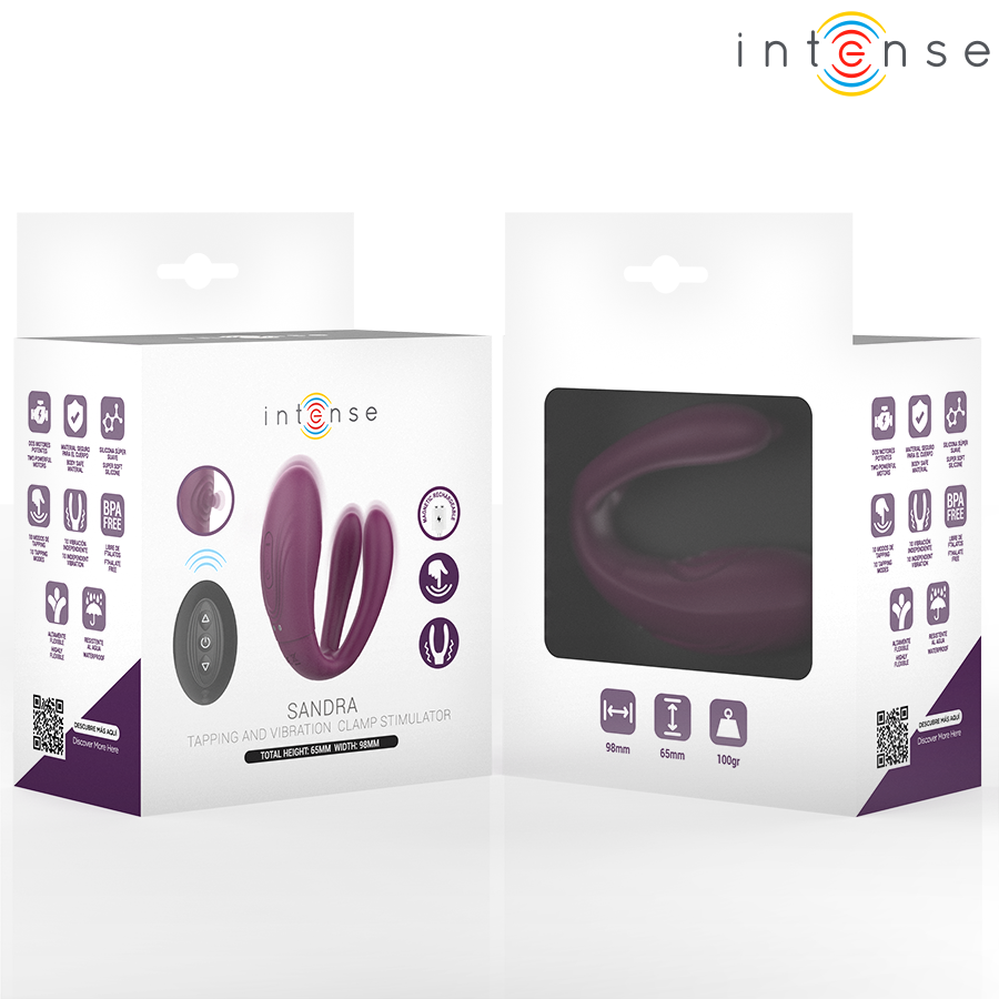 INTENSE - SANDRA Klappe- und Vibrationsklemmenstimulator mit Fernbedienung