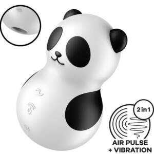 SATISFYER - POCKET PANDA Klitorisstimulator & Vibrator Schwarz Weiß