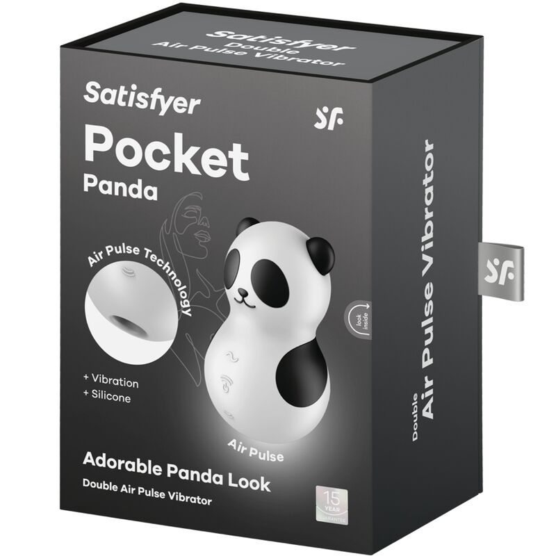 SATISFYER - POCKET PANDA Klitorisstimulator & Vibrator Schwarz Weiß