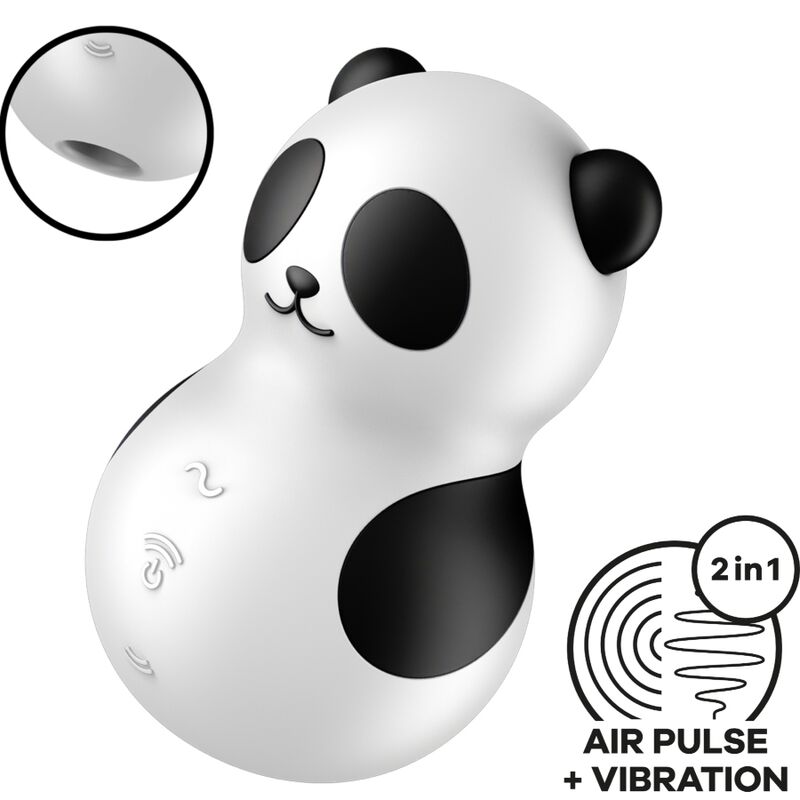SATISFYER - POCKET PANDA Klitorisstimulator & Vibrator Schwarz Weiß