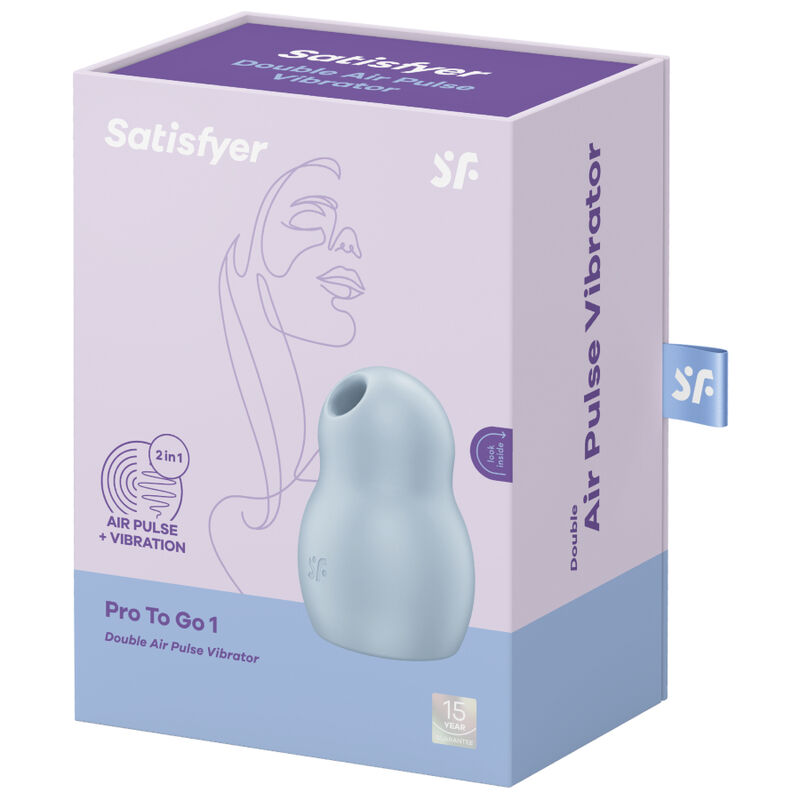 SATISFYER - PRO TO GO 1 doppelter Luftpulstimulator & Vibrator Blau