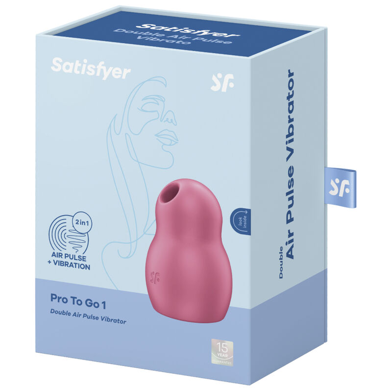 SATISFYER - PRO TO GO 1 doppelter Luftpulstimulator & Vibrator Rot