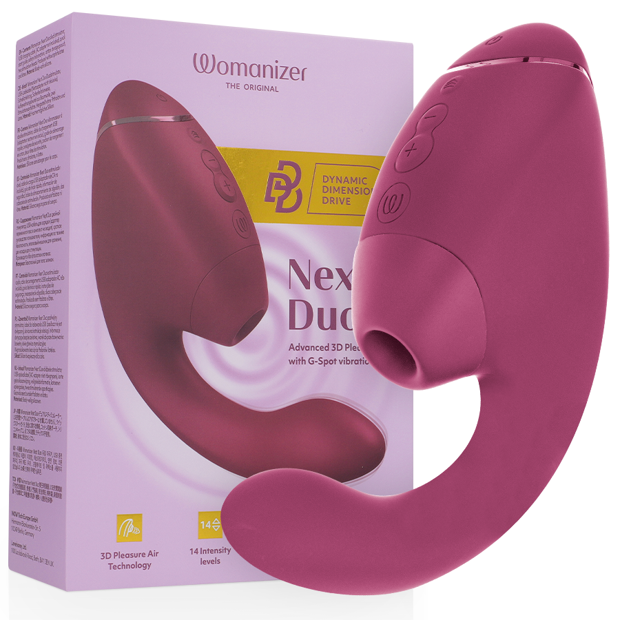 WOMANIZER - DUO NEXT doppelter Klitoris- & G-Punkt-Stimulator, dunkles Rosa