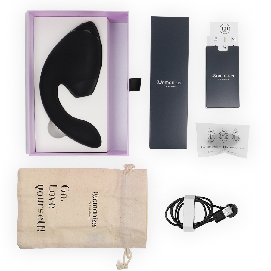 WOMANIZER - DUO NEXT doppelter Klitoris- & G-Punkt-Stimulator Schwarz