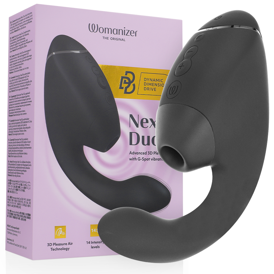 WOMANIZER - DUO NEXT doppelter Klitoris- & G-Punkt-Stimulator Schwarz