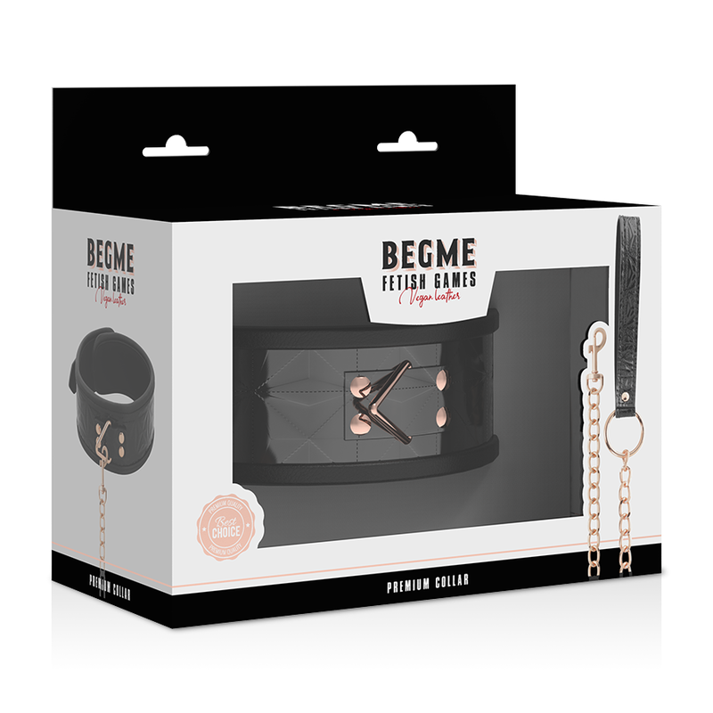 BEGME - Schwarze Edition Premium Veganes Lederhalsband