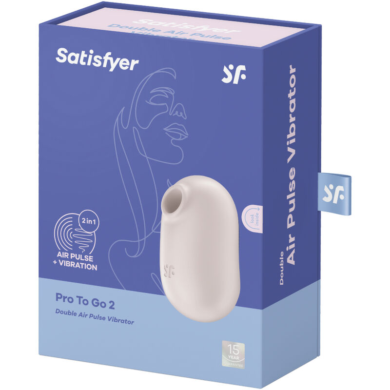 SATISFYER - PRO TO GO 2 doppelter Luftpulstimulator & Vibrator Beige