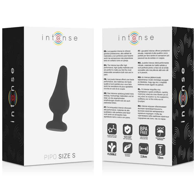 INTENSE - Analplug PIPO S schwarzes Silikon 9,8 cm