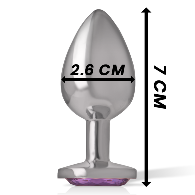 INTENSE - Analplug aus Aluminium mit violettem Kristall, Größe S