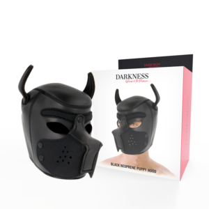 DARKNESS - Neopren-Hundemaske mit abnehmbarer Schnauze L