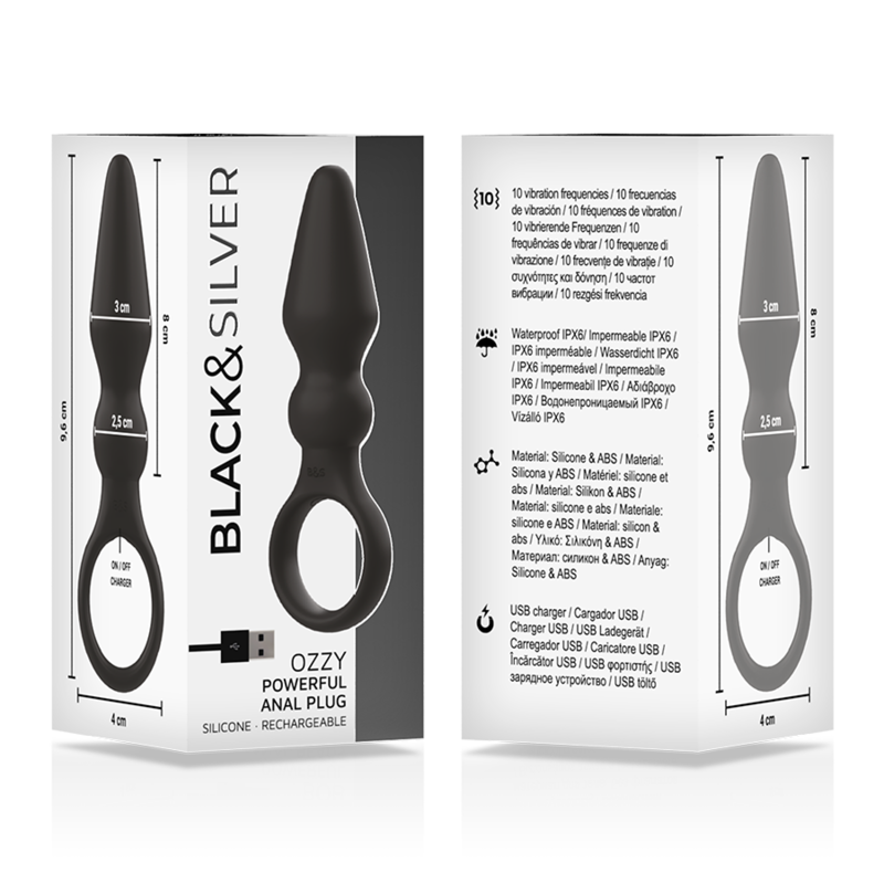 BLACK&SILVER - OZZY LEISTUNGSSTARKER SILIKON-ANALPLUG