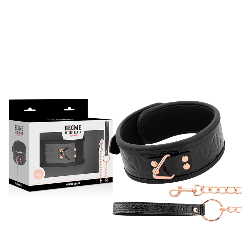 BEGME - Schwarze Edition Premium Veganes Lederhalsband