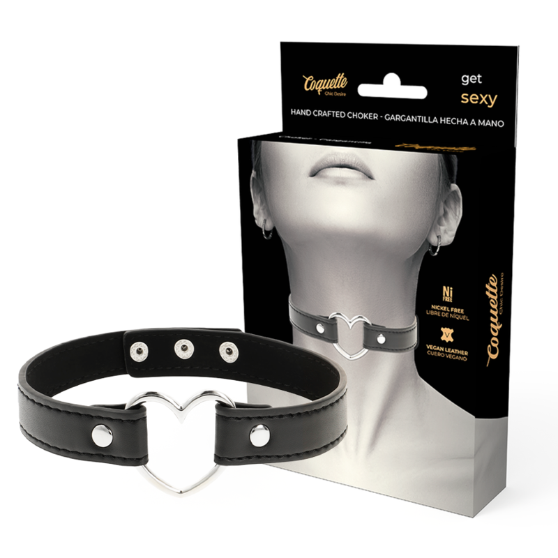 COQUETTE CHIC DESIRE - Veganes Leder-Halsketten-Herz-Accessoire