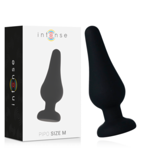 INTENSE - Analplug PIPO M schwarzes Silikon 11 cm