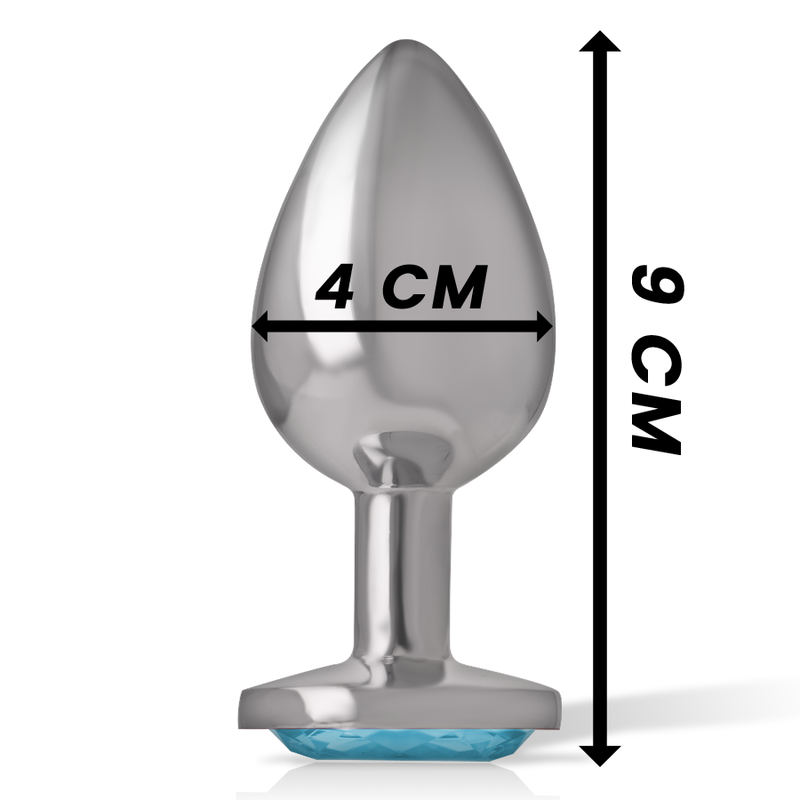 INTENSE - Aluminium-Metall-Analplug Blaues Herz, Größe L
