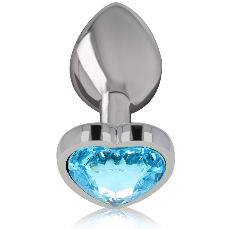 INTENSE - Aluminium-Metall-Analplug Blaues Herz, Größe L