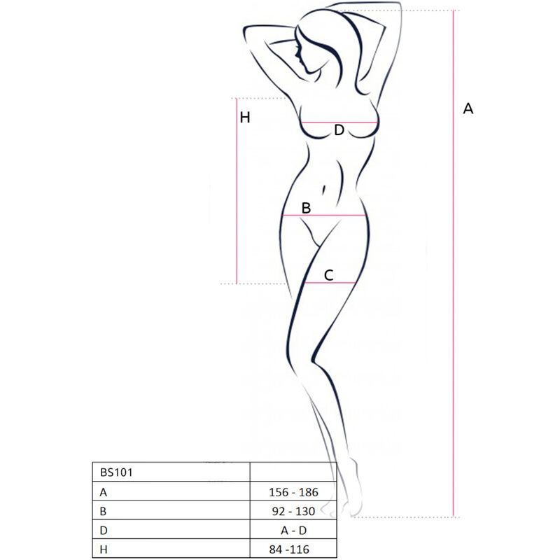 PASSION - BS101 Roter Bodystocking, eine Größe