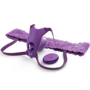 FANTASY FOR HER - G-SPOT-SCHMETTERLINGSGESCHIRR MIT VIBRATOR, WIEDERAUFLADBAR UND VIOLETTEM FERNBEDIENUNG