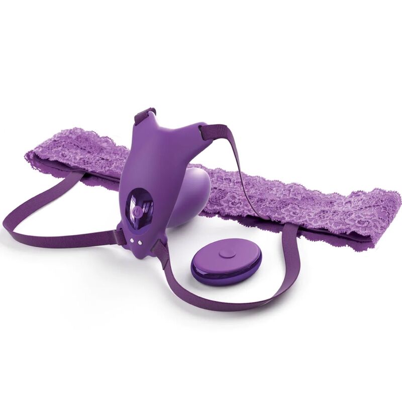FANTASY FOR HER - G-SPOT-SCHMETTERLINGSGESCHIRR MIT VIBRATOR, WIEDERAUFLADBAR UND VIOLETTEM FERNBEDIENUNG