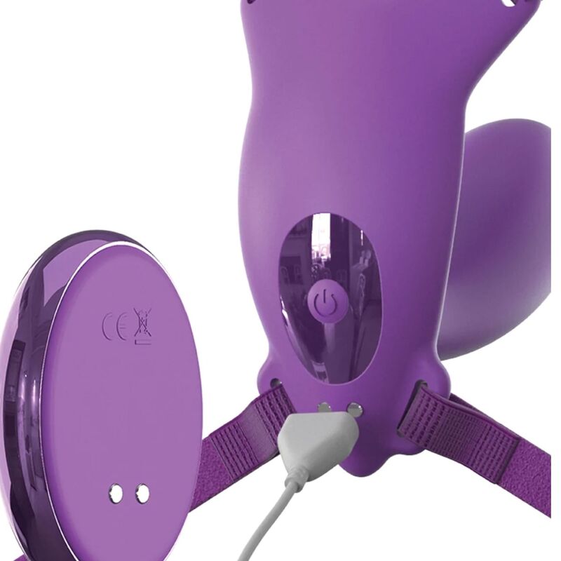 FANTASY FOR HER - G-SPOT-SCHMETTERLINGSGESCHIRR MIT VIBRATOR, WIEDERAUFLADBAR UND VIOLETTEM FERNBEDIENUNG