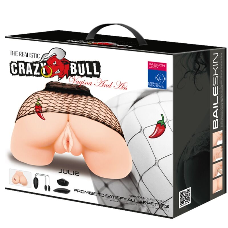 CRAZY BULL - Vagina und Anus mit realistischem Netz mit Vibration