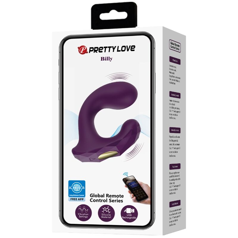 PRETTY LOVE - BILLY VIBRATOR MIT FERNBEDIENUNG LILA KOSTENLOSE APP