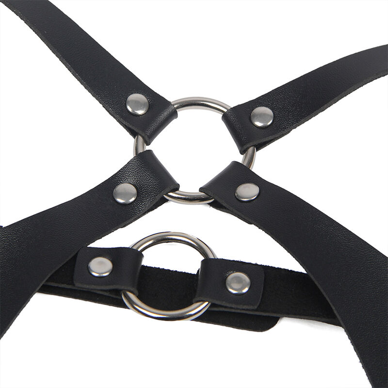 SUBBLIME - Ganzkörper-Harness mit Lederschnallen Schwarz Eine Größe