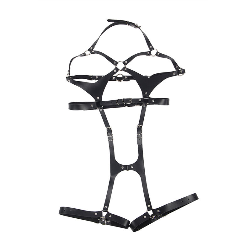 SUBBLIME - Ganzkörper-Harness mit Lederschnallen Schwarz Eine Größe