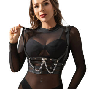 SUBBLIME - KORSAGE-HARNESS MIT KETTENDDETAIL EINE GRÖSSE
