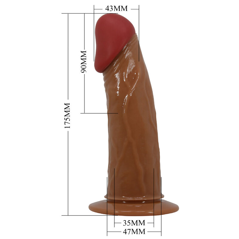 PRETTY LOVE - STARKS HARNESS SLIP MULTI-GESCHWINDIGKEIT VIBRATOR DILDO 17,5 CM HELLBRAUN