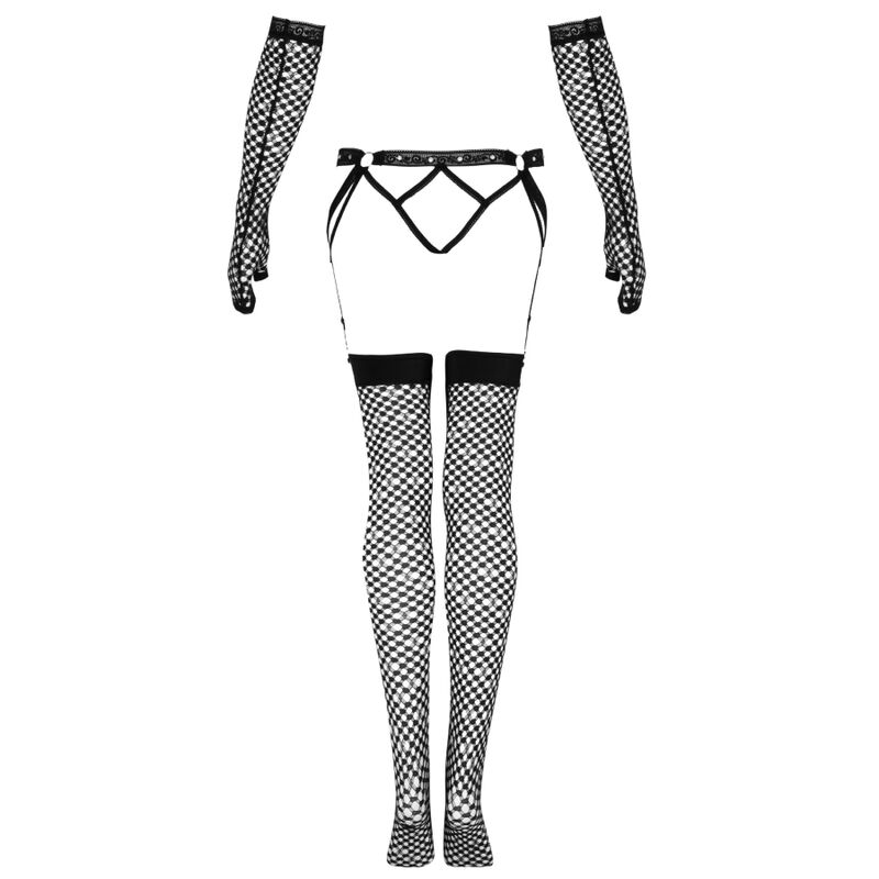 NEMALIA SET Strumpfhalter + Strümpfe + Handschuhe Schwarz