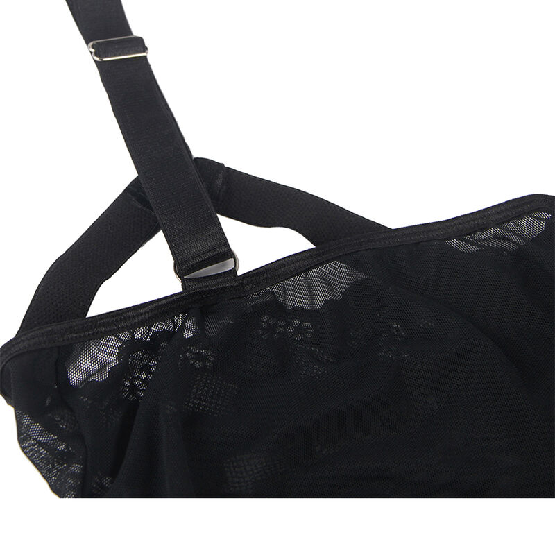 SUBBLIME - TEDDY MIT STRUMPFBANDDETAIL BRUST SCHWARZ L/XL