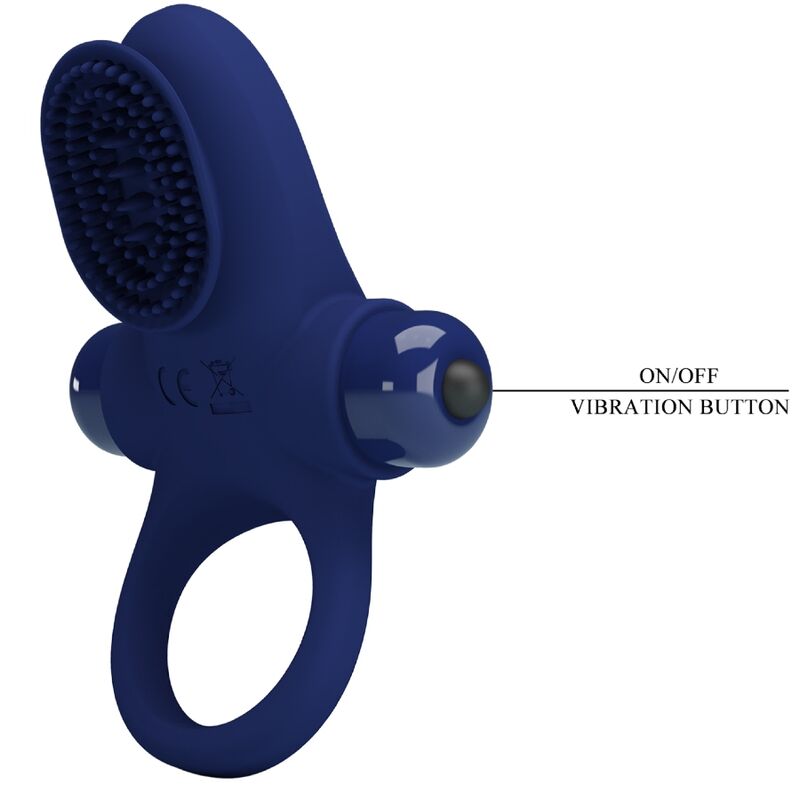 PRETTY LOVE - Penisring mit Vibration Blau