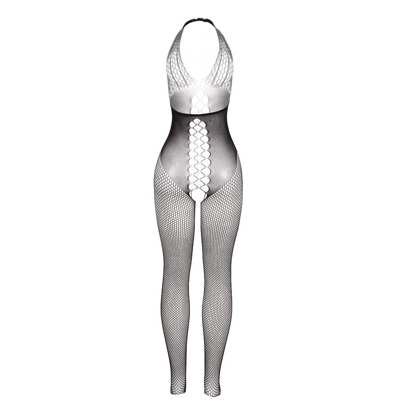 SUBBLIME - 951832 Bodystocking mit offenem Rücken und Kreuzdetails Schwarz Einheitsgröße