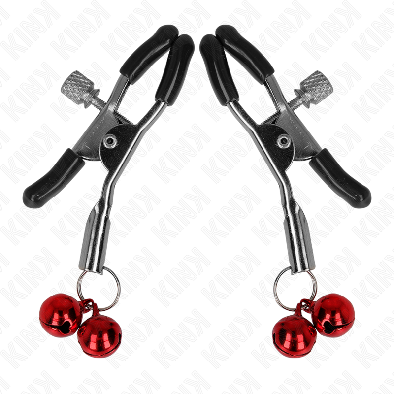 KINK - DOPPELTE GLOCKEN-NIPPELKLEMMEN ROT 6 CM