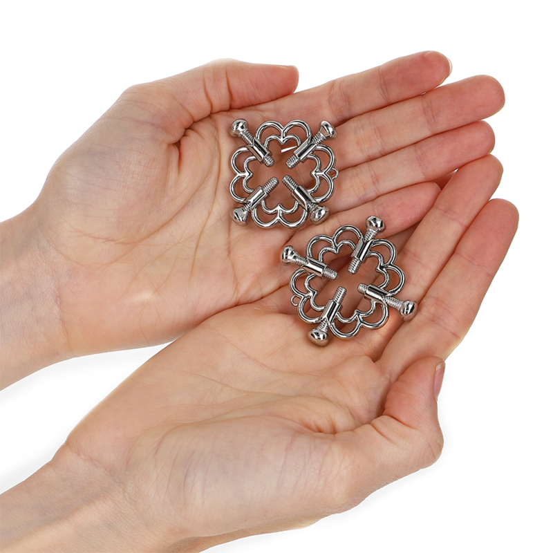 KINK - Metallische Blumen-Nippelklemmen