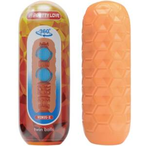 PRETTY LOVE - TWIN BALLS männlicher Masturbator Orange