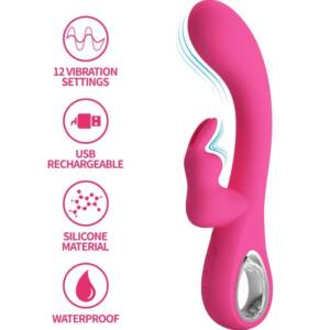 PRETTY LOVE - NOVAK RABBIT VIBRATOR 12 VIBRATIONEN Rosa