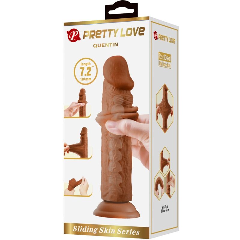PRETTY LOVE - QUENTIN realistischer Dildo 18 cm braun