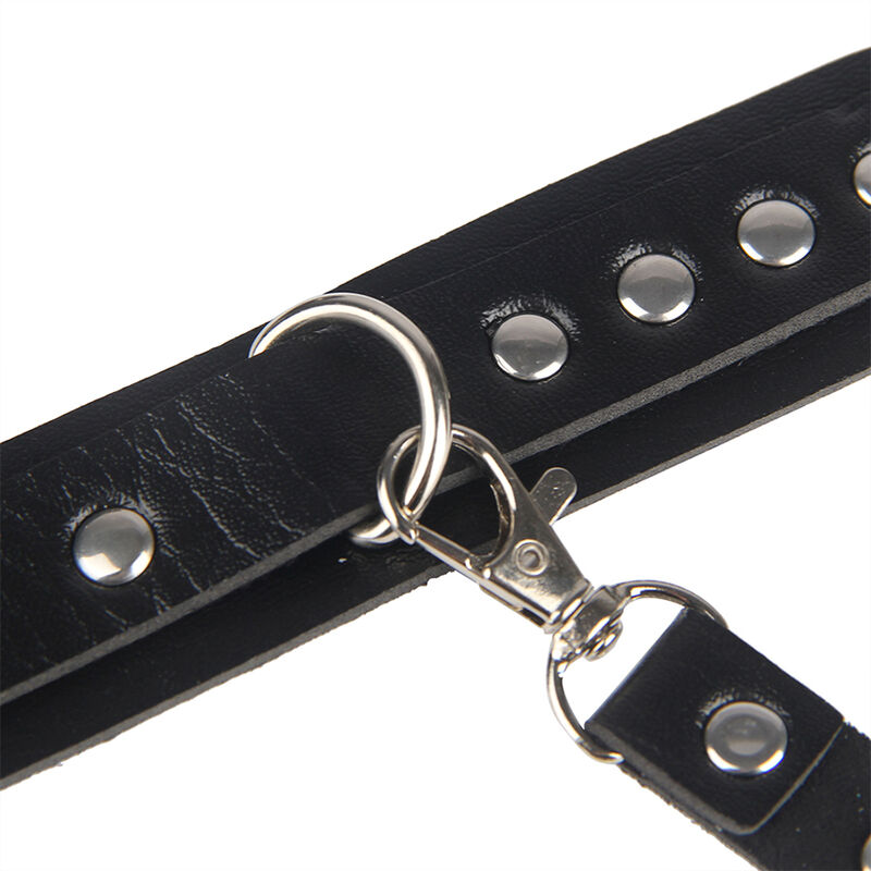 SUBBLIME - 953690 Handschellen mit Bondage-Gürtel Schwarz Eine Größe