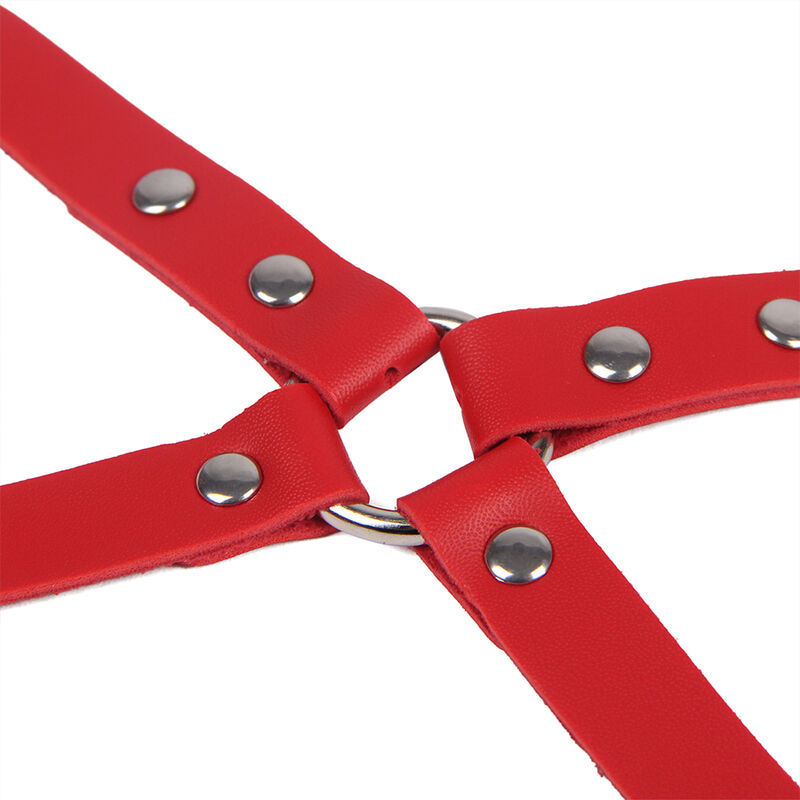 SUBBLIME - 953706 Handschellen mit Bondage-Gürtel Rot Eine Größe