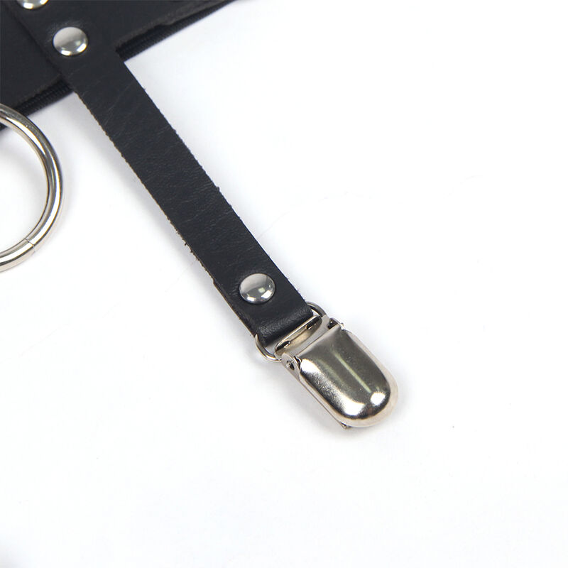 SUBBLIME - 953744 Verstellbare Punk-Strumpfhose aus Leder Schwarz Eine Größe
