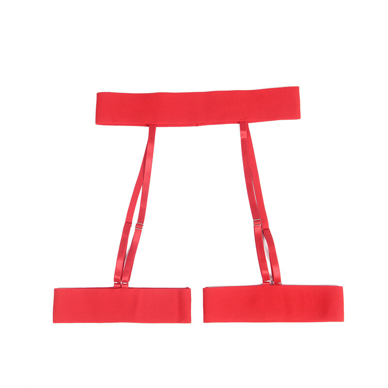 SUBBLIME - 954321 BH + String + Strumpfgürtel mit Herzdruck Rot S/M